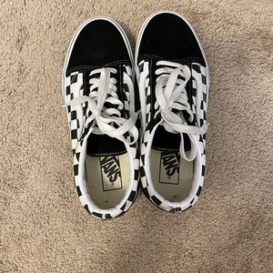 Platform checked vans